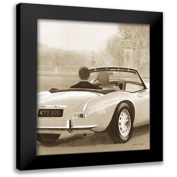 Fabiano, Marco 12x14 Black Modern Framed Museum Art Print Titled - A Ride in Paris II Sepia Crop