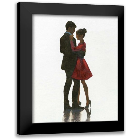 Fabiano, Marco 12x14 Black Modern Framed Museum Art Print Titled - The Embrace II Red Dress