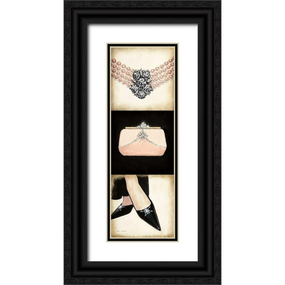Fabiano, Marco 13x32 Black Ornate Wood Framed with Double Matting Museum Art Print Titled - Fifth and Madison I