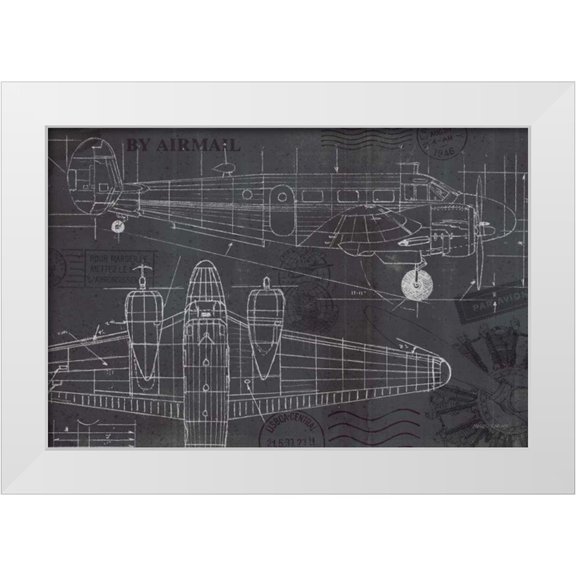 Fabiano, Marco 14x11 White Modern Wood Framed Museum Art Print Titled - Plane Blueprint I