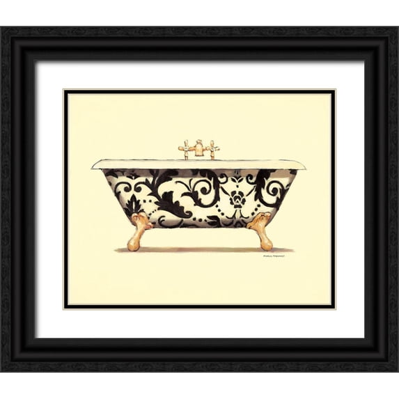 Fabiano, Marco 14x12 Black Ornate Wood Framed with Double Matting Museum Art Print Titled - SCROLL BATH