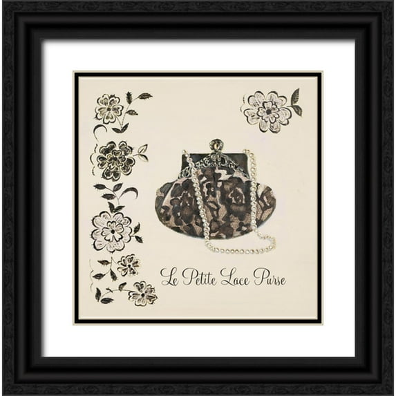 Fabiano, Marco 15x15 Black Ornate Wood Framed with Double Matting Museum Art Print Titled - LE PETITE LACE PURSE