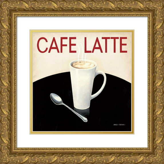 Fabiano, Marco 15x15 Gold Ornate Wood Framed with Double Matting Museum Art Print Titled - Cafe Moderne I