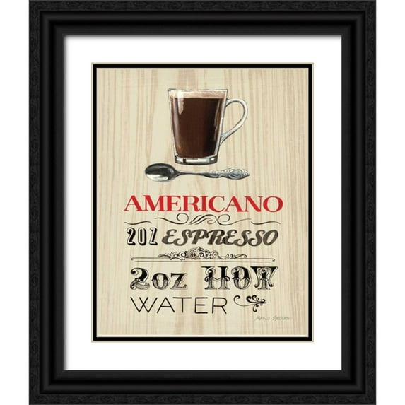 Fabiano, Marco 15x18 Black Ornate Wood Framed with Double Matting Museum Art Print Titled - Americano