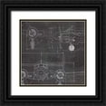 thumbnail image 1 of Fabiano, Marco 20x20 Black Ornate Wood Framed with Double Matting Museum Art Print Titled - Plane Blueprint III, 1 of 4