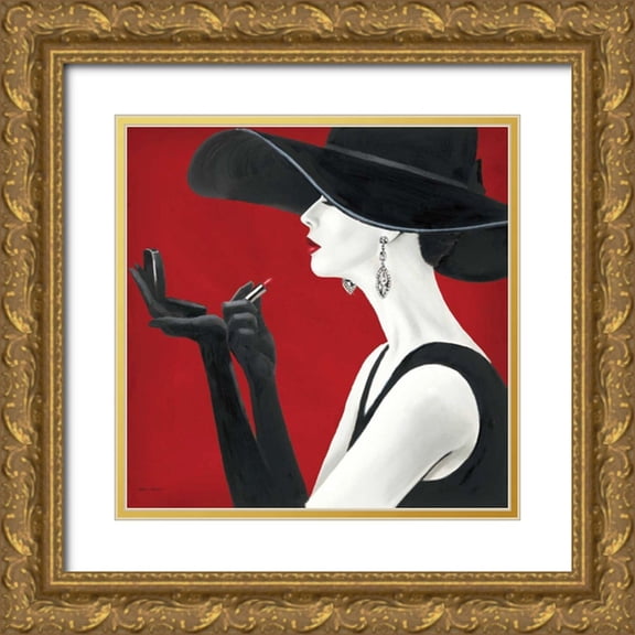 Fabiano, Marco 20x20 Gold Ornate Wood Framed with Double Matting Museum Art Print Titled - Haute Chapeau Rouge II