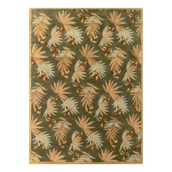Fabio 01 3.6X5.6 Green Handtufted Wool Area Rug