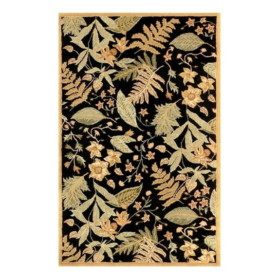 Fabio 02 5x8 Black Handtufted Wool Area Rug