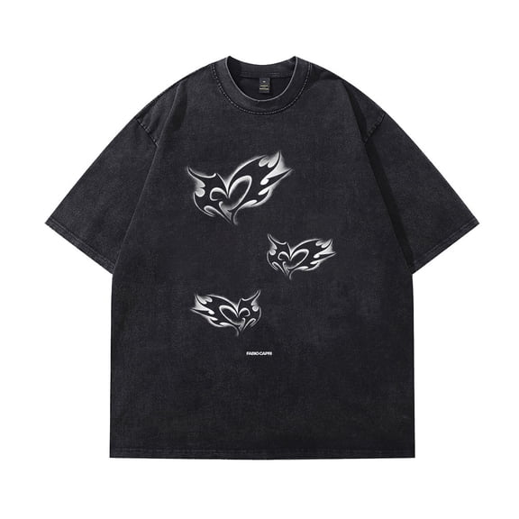 Fabio Capri Fantastic Merch Dirtyfit T-shirt Short-Sleeved Washed Denim Fashion Loose Summer Cotton Stylish Design Tee