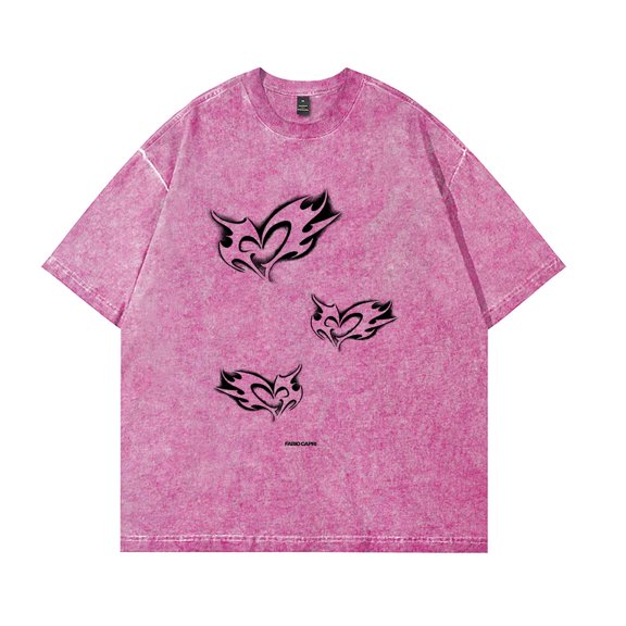 Fabio Capri Fantastic Merch Dirtyfit T-shirt Short-Sleeved Washed Denim Fashion Loose Summer Cotton Stylish Design Tee