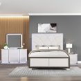 thumbnail image 1 of Fabio Modern Style LED Queen 4PC Bedroom Set Made With Wood in White, 1 of 18