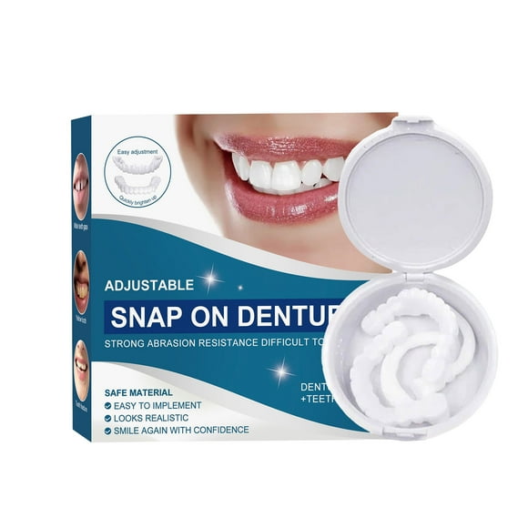 Fabiurt Denture Smile Teeth Customizable Temporary Perfect Fake Teeth Molds Braces for Snap in Instant &Confidence Smile(1 PCS)