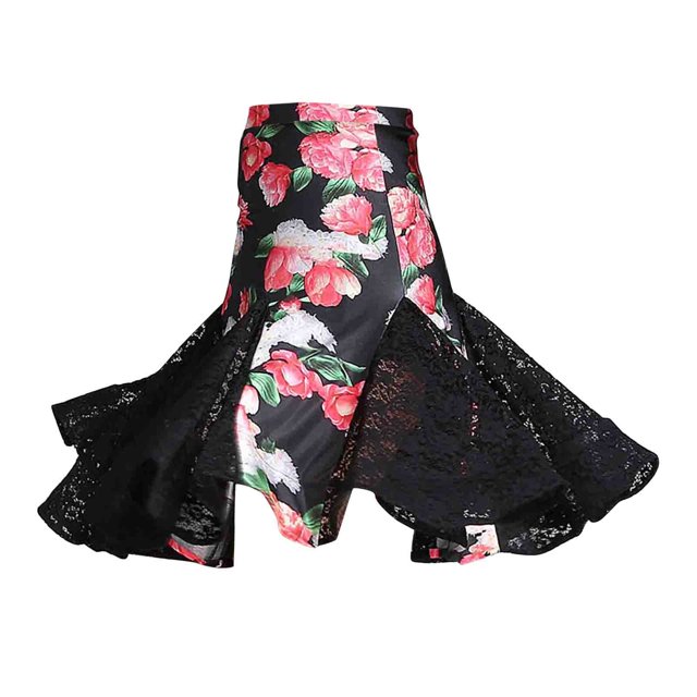 Fabiurt Dress Latin Dance Skirt Wrap Skirt Lace Fishtail Skirt Latin