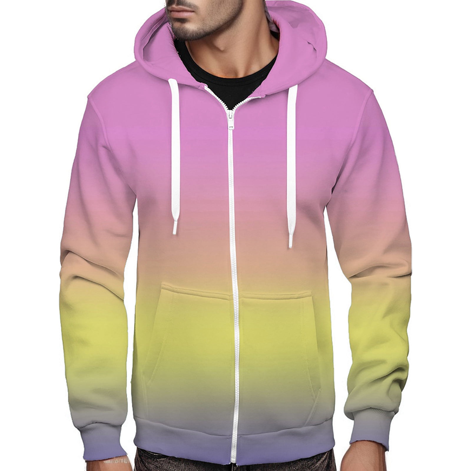 Fabiurt Hoodie Men s Fall Color Changing Tie Dye Hoodie Sports