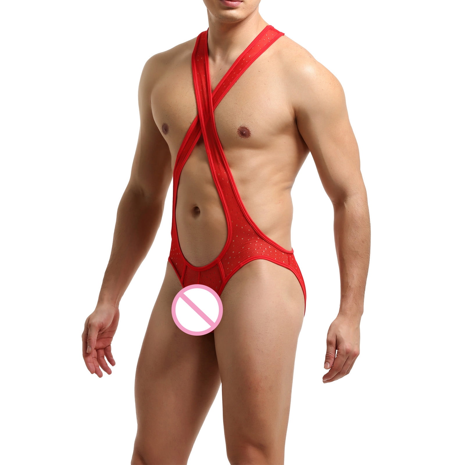 Fabiurt Underwear for Men,Male Hole Cross Connection Underwear Boxers