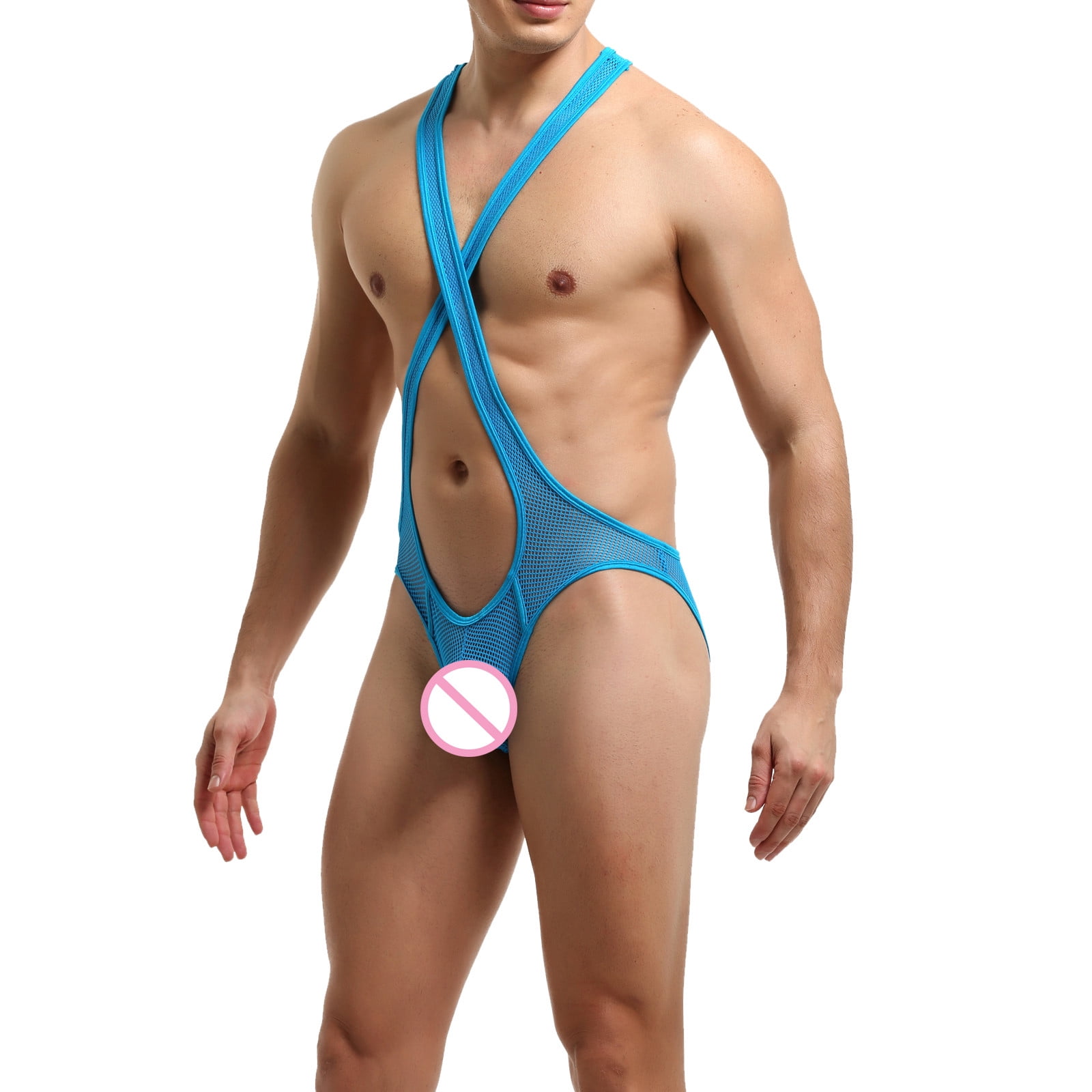 Fabiurt Underwear for Men,Male Mesh Cross Connection Underwear Boxers