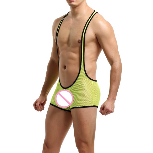 Fabiurt Underwear for Men,Male Mesh Underwear Boxers Suspender Thong