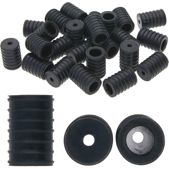 Fablastic Cord Locks for Mask Making, Cylinder 7x10mm with 1.6 & 4.5mm Holes, 48 Pieces, Black