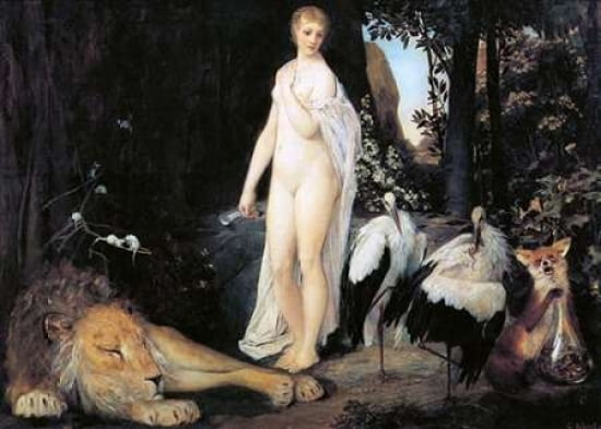 Fable 1883 Canvas Art - Gustav Klimt (20 x 28)