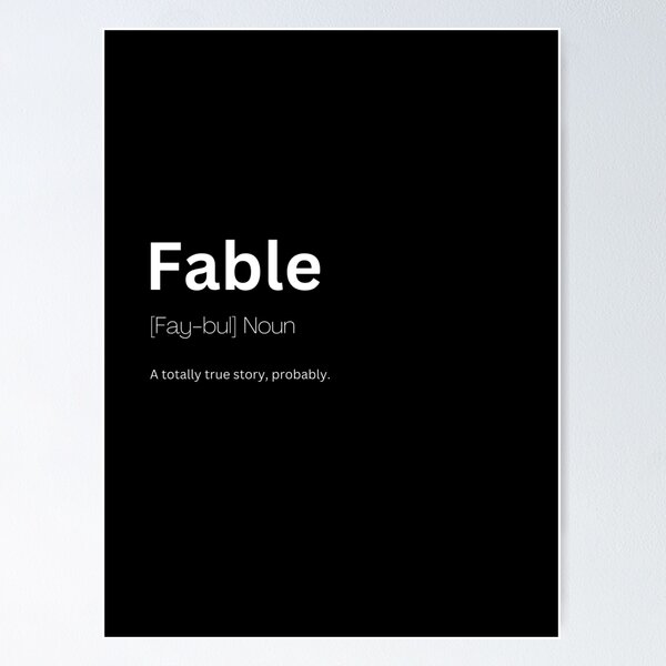 Fable Dictionary Definition Poster Wall Art, Modern Wall Decor For ...