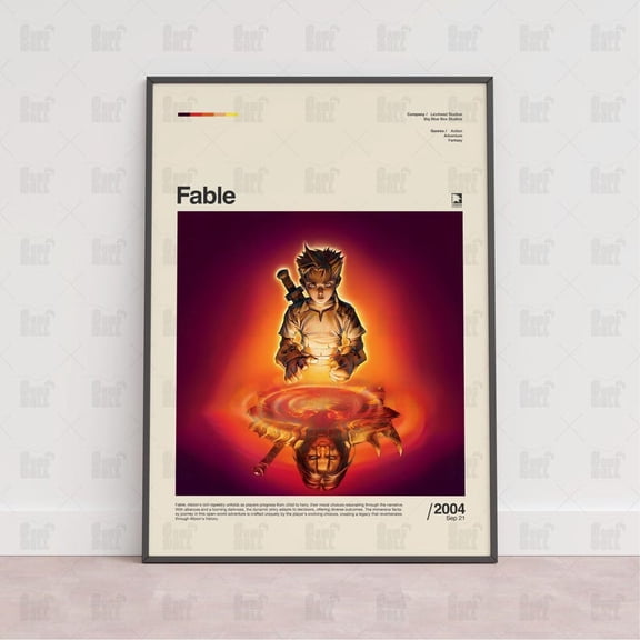 Fable Poster, Gaming Room Poster, Gaming Wall Poster, Gaming Print Poster,Game Gift,Video Games Poster,Gaming Wall Art Size 24x36 Unframed Poster