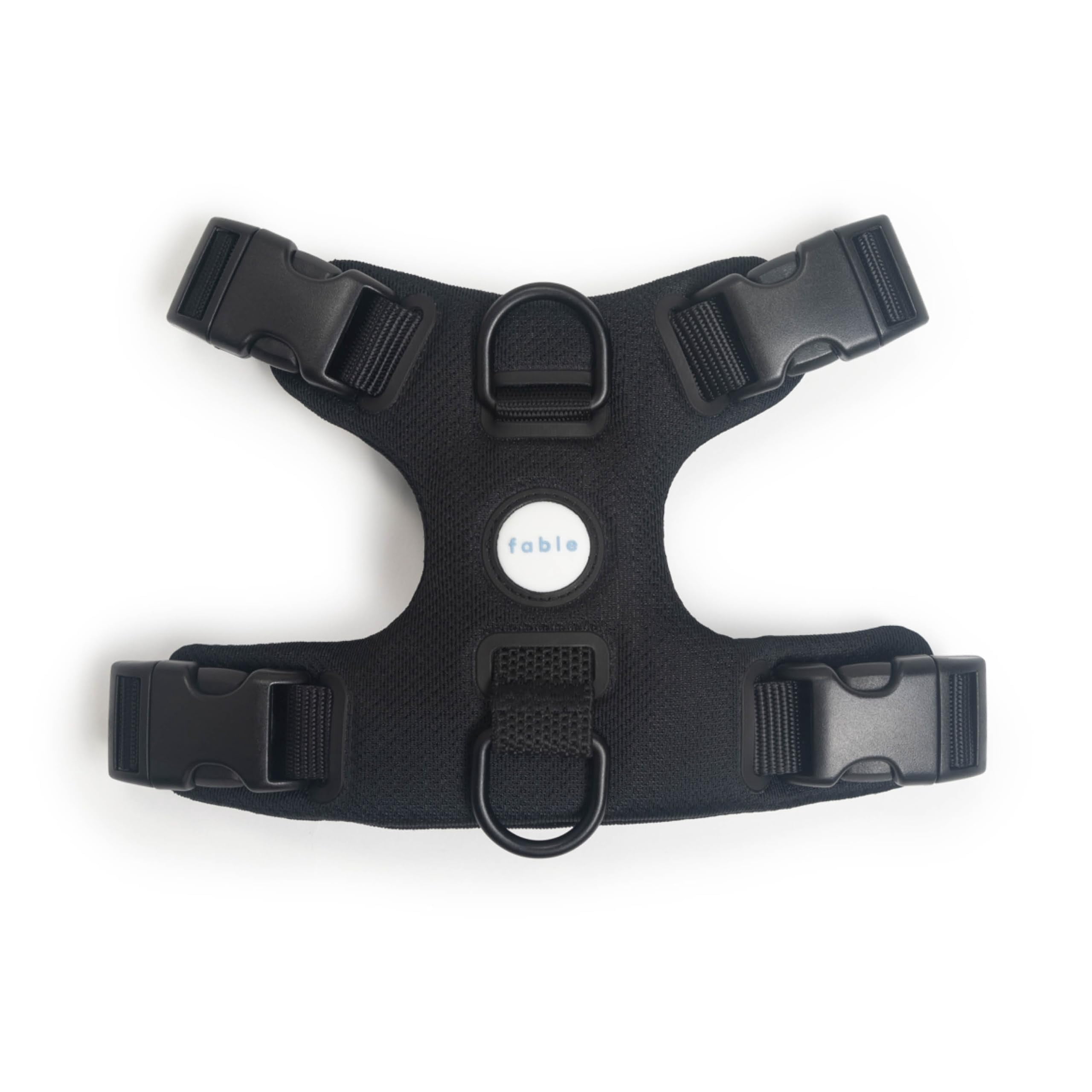 Fable Signature Harness for Dogs - Minimalist Extra Small Black Dog Harness with