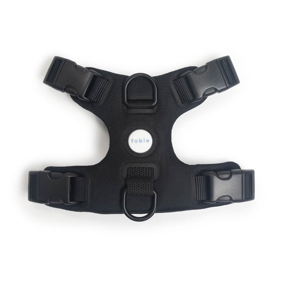 Fable Signature Harness for Dogs - Minimalist Extra Small Black Dog Harness with