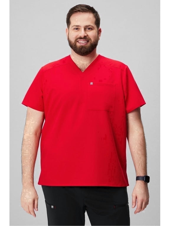 Men's Helix Scrub Top, 1-Pocket - MotionTech Fabric, Wrinkle-Resist, Chest Pocket, Regular Fit, Short Sleeve (Sizes Vary)