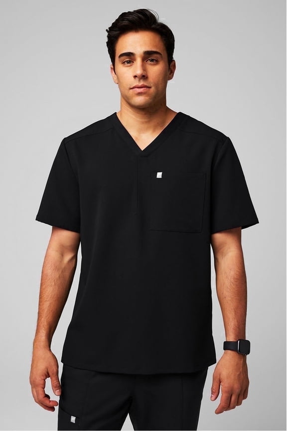 Men's Helix Scrub Top, 1-Pocket - MotionTech Fabric, Wrinkle-Resist, Chest Pocket, Regular Fit, Short Sleeve (Sizes Vary)