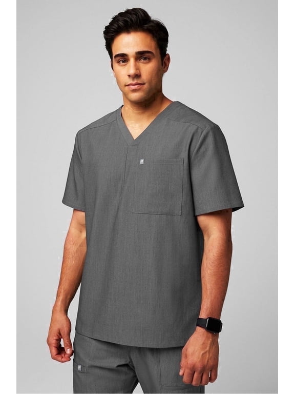 Men's Helix Scrub Top, 1-Pocket - MotionTech Fabric, Wrinkle-Resist, Chest Pocket, Regular Fit, Short Sleeve (Sizes Vary)