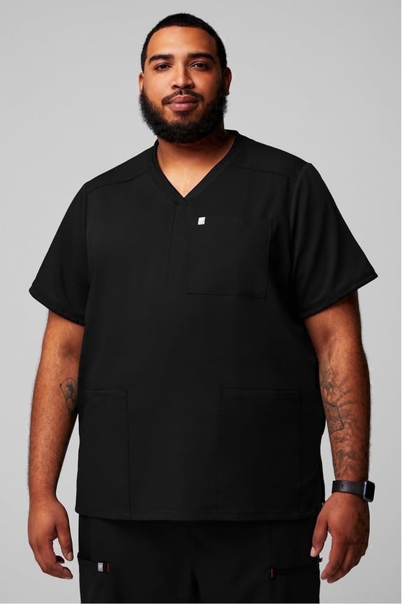 Men's Max Scrub Top - MotionTech Fabric, 4-Way Stretch, Wrinkle-Resist, Anti-Shrink, Breathable, Short Sleeve (Sizes Vary)