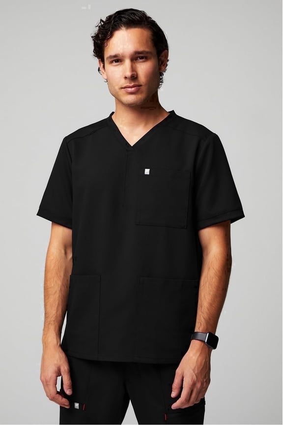 Men's Max Scrub Top - MotionTech Fabric, 4-Way Stretch, Wrinkle-Resist, Anti-Shrink, Breathable, Short Sleeve (Sizes Vary)