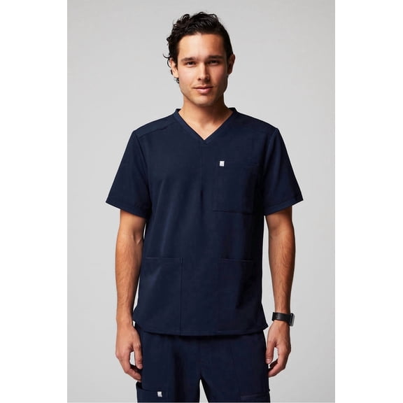Fabletics Men's Max Scrub Top - MotionTech Fabric, 4-Way Stretch, Wrinkle-Resist, Anti-Shrink, Breathable, Short Sleeve (Sizes Vary)