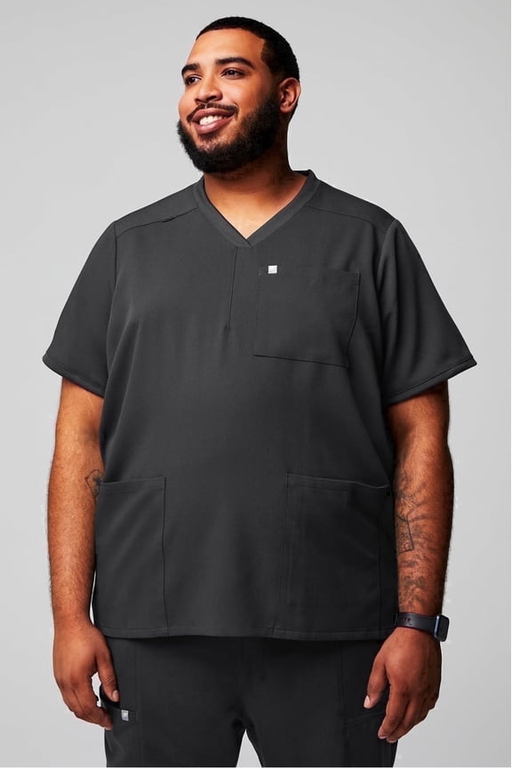 Men's Max Scrub Top - MotionTech Fabric, 4-Way Stretch, Wrinkle-Resist, Anti-Shrink, Breathable, Short Sleeve (Sizes Vary)