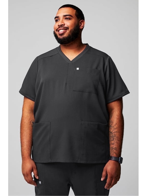 Men's Max Scrub Top - MotionTech Fabric, 4-Way Stretch, Wrinkle-Resist, Anti-Shrink, Breathable, Short Sleeve (Sizes Vary)