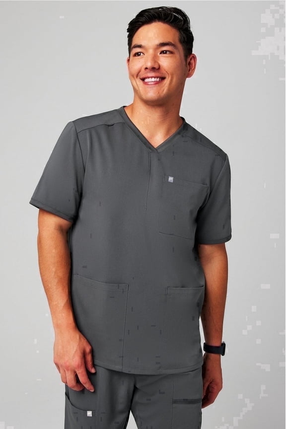 Men's Max Scrub Top - MotionTech Fabric, 4-Way Stretch, Wrinkle-Resist, Anti-Shrink, Breathable, Short Sleeve (Sizes Vary)