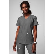 Fabletics Women's Method Scrub Top, 2-Pocket V-Neck - MotionTech Fabric, 4-Way Stretch, Wrinkle-Resist, Anti-Shrink, Semi-Slim Fit Sizes Vary