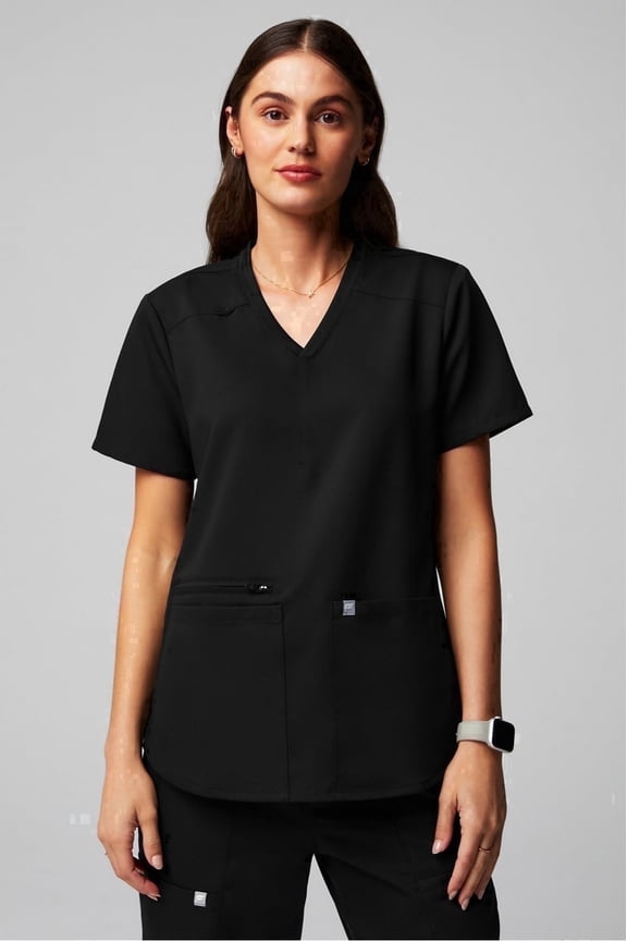 Women's Mode Scrub Top - MotionTech Fabric, 4-Way Stretch, Wrinkle-Resist, Anti-Shrink, Breathable, Short Sleeve (Sizes Vary)