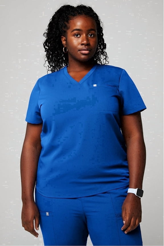 Women's Vital Scrub Top, 1-Pocket V-Neck - MotionTech Fabric, 4-Way Stretch, Wrinkle-Resist, Anti-Shrink, Chest Pocket, Semi-Slim Fit (Sizes Vary)