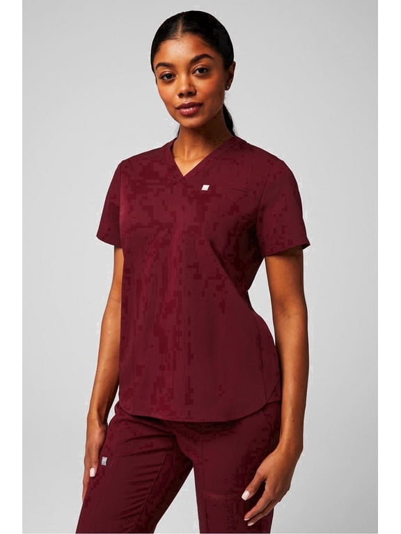 Women's Vital Scrub Top, 1-Pocket V-Neck - MotionTech Fabric, 4-Way Stretch, Wrinkle-Resist, Anti-Shrink, Chest Pocket, Semi-Slim Fit (Sizes Vary)