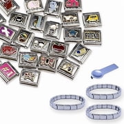 Fablinks 28 Piece Italian Link Charm Bracelet Set