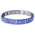 thumbnail image 1 of Fablinks Italian Charm Bracelet, 9mm 304 Stainless Steel Charms Link Bracelets for Women, Expandable Stretch Modular Flag Nationality Jewelry for Men, 1 of 6
