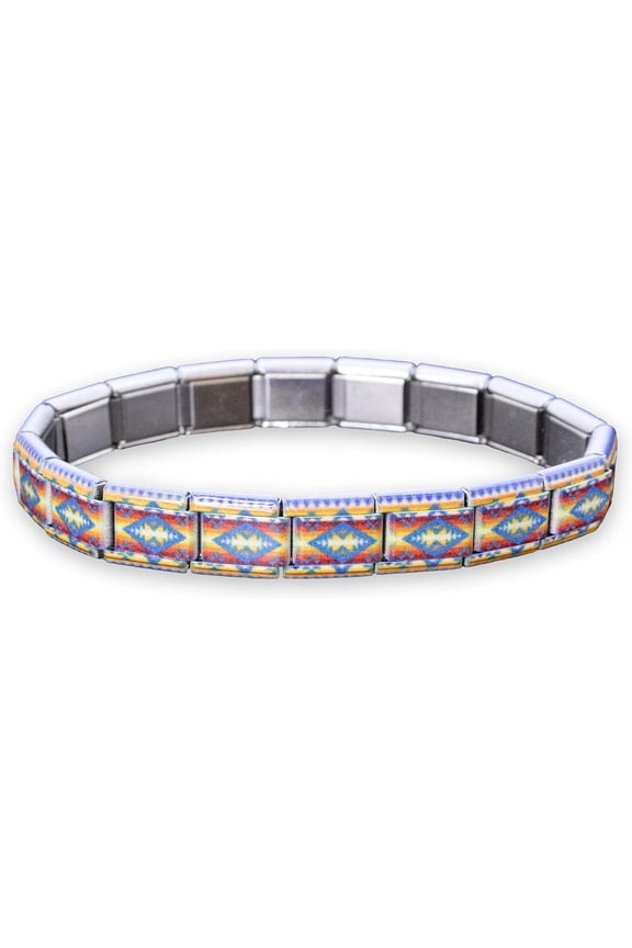 Italian Charm Bracelet, Western Bracelets with 9mm Charms, Stainless Steel Jewelry for Women (Western Theme 3)