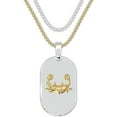 thumbnail image 1 of Fablinks Zodiac Necklaces for Women and Men - Stainless Steel Gold and Silver Dog Tag Pendant with Ball Chain, Astrology Stars Constellation Necklace, Celestial Horoscope Sign Pendant Jewelry, 1 of 1