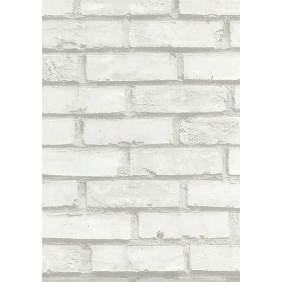 Fablon Brick White Adhesive Film Set of 2 Self Adhesive Vinyl Wall Decal, 157.48-in by 17.71-in