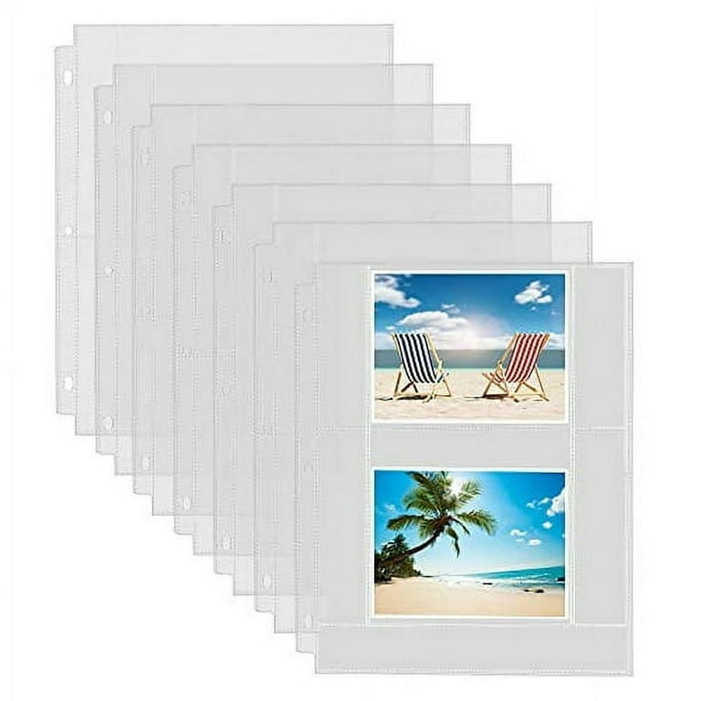 Fabmaker 30 Pack Photo Sleeves for 3 Ring Binder - (4x6, for 120 Photos),  Archival Photo Page Protectors 4x6, Clear Plastic Photo Album Refill Pages