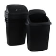 thumbnail image 1 of Fabnati 25 L Black Swing Top Garbage Bins, Plastic Rectangular Trash Cans, 4 Pack, 1 of 7