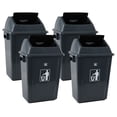 thumbnail image 1 of Fabnati 60 Liter Plastic Garbage Bin with Swing Lid, 4 Pack Extra Large Trash Can, Gray, 1 of 7