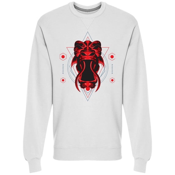 Fabolous Red Demon Mask Sweatshirt Men -Image by Shutterstock, Male 3X-Large