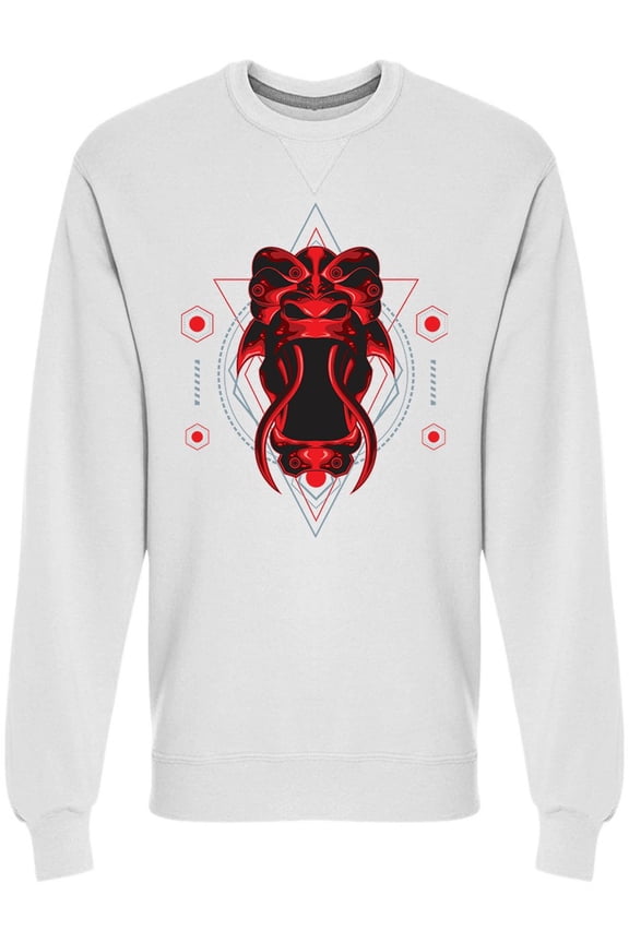 Fabolous Red Demon Mask Sweatshirt Men -Image by Shutterstock, Male Small